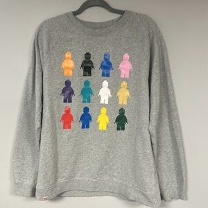 Target Lego long sleeve gray multicolored mini figure graphic Men‎ Sweatshirt M